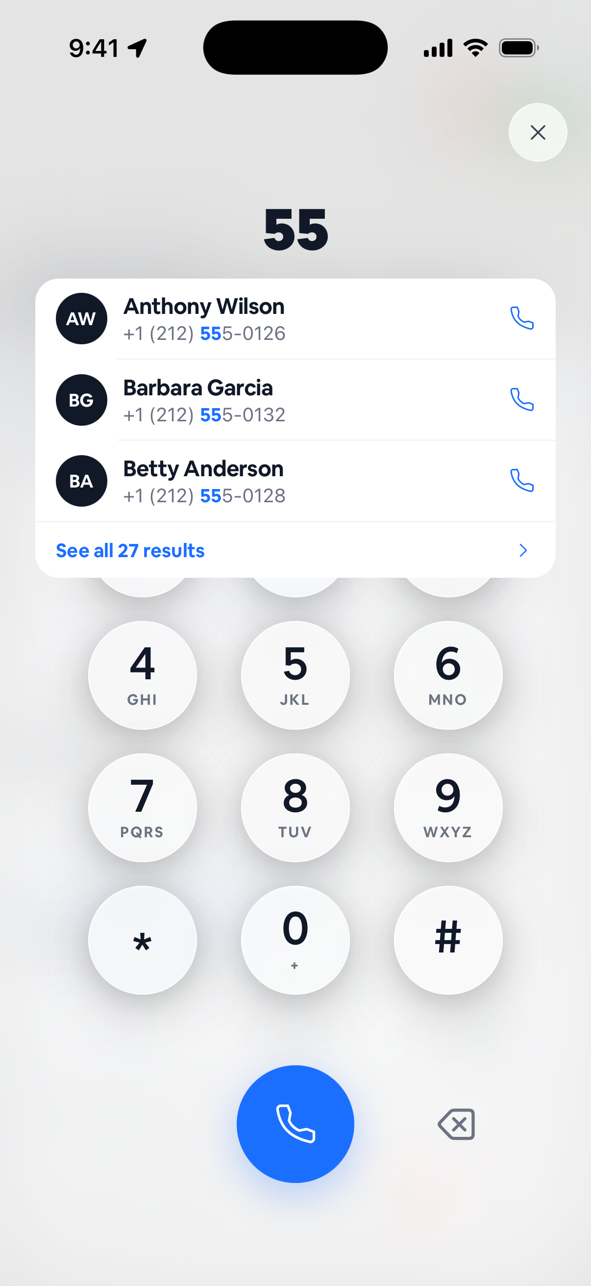 Call straight from the app